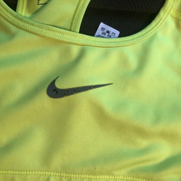 Nike Women's Dri-Fit Neon Yellow Sports Bra (Size Small) - Picture 9 of 9